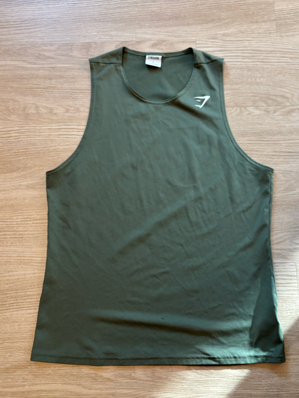 Gymshark Men’s L Arrival Sleeveless Green  Gym Muscle Tank Green Flaw